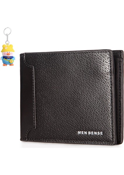 Gündelik Erkek Cüzdan Kısa Ekleme Çoklu Kart Yuvası Büyük Kapasiteli Kimlik Çantası Üç Katlı Erkek Cüzdanı (Yurt Dışından)