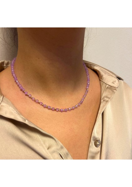 Ametist Doğaltaş Altın Aksesuar El Yapımı Özel Tasarım Minimal Kadın Doğal Taş Kolye modelleri