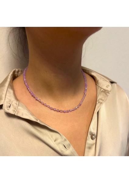 Ametist Doğaltaş Altın Aksesuar El Yapımı Özel Tasarım Minimal Kadın Doğal Taş Kolye fırsatları