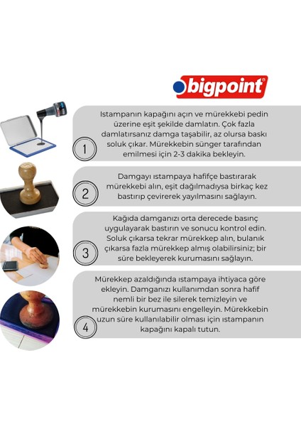Istampa Mürekkebi Kaşe ve Istampa ile Uyumlu Yağsız ve Kalıcı Mürekkep Siyah 30 ml