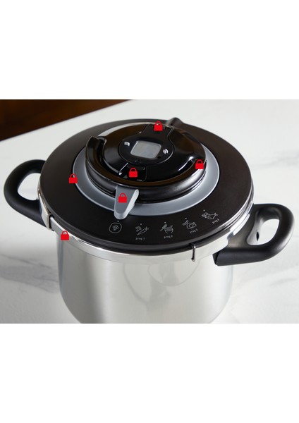 P4551431 Clipso+ Chef 4 Pişirme Programlı 8 Litre Düdüklü Tencere - 1510002663