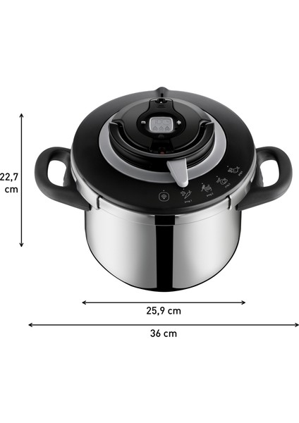 P4551431 Clipso+ Chef 4 Pişirme Programlı 8 Litre Düdüklü Tencere - 1510002663