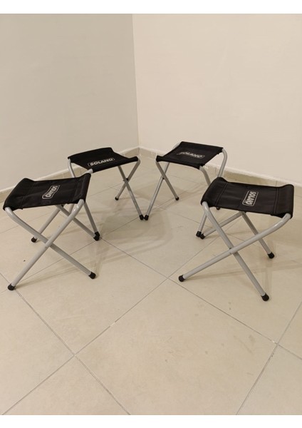 Katlanır Metal Piknik, Balıkçı ve Kamp Taburesi (Beyaz Metal Ayak)