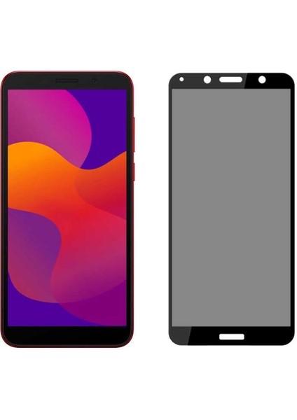 Huawei Y5P New 5d Privacy Temperli Ekran Koruyucu