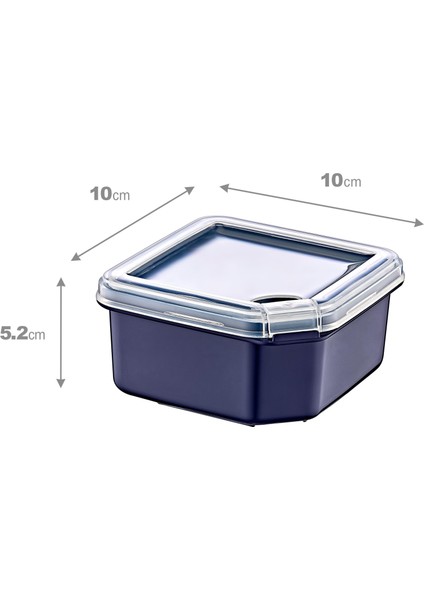 4'lü Q-Box Saklama Kabı Lacivert 350 ml