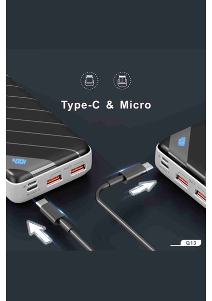 Q13 20.000 Mah Pd 22.5W Hızlı Şarj Destekli Dijital Powerbank