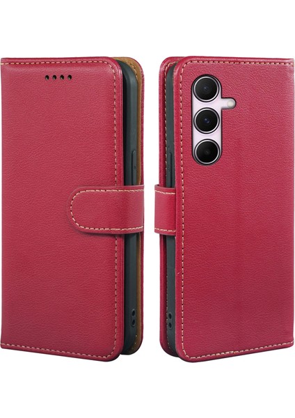 Samsung Galaxy A15 Deri Litchi Doku Cüzdan Rfıd Engelleme Telefon Kapağı (Yurt Dışından)
