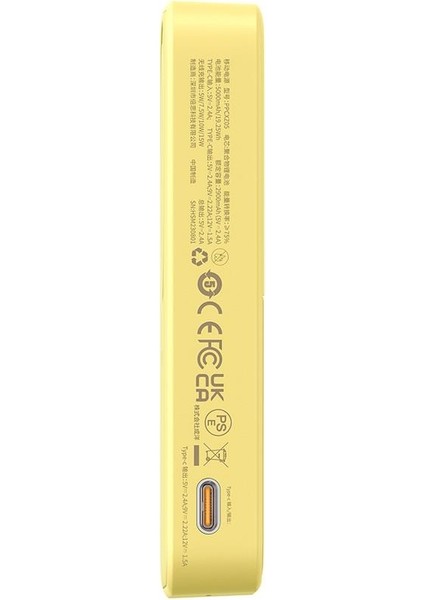 Magpro Magnetic Bracket Wireless Fast-Charging Power Bank 5000MAH 20W Lemon Yellow (With Simply Series Charging Cable Type-C To Type-C (20V/3A) 30CM White)