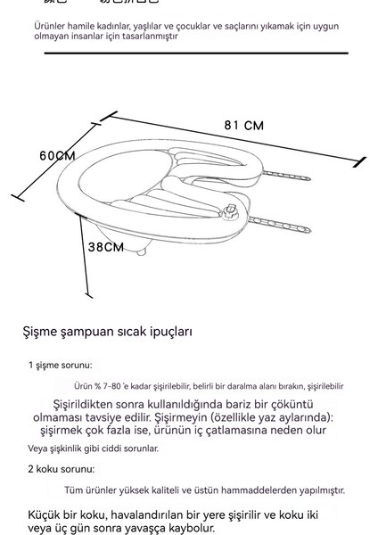 Yetişkin Sırtüstü Şampuan Hamile Kadın Yaşlı Bakım Ev Şişme Şampuan Seti (Yurt Dışından) indirimleri