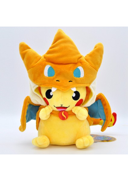 23CM Xy Ateş Püskürten Ejderha Milyon Mavi Sarı Transformer Kapsül Plushie (Yurt Dışından)
