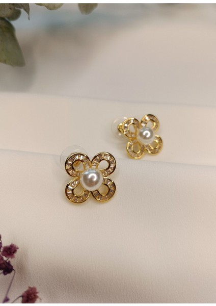 Kadın Gold Renk Daisy Model Inci Detay 316 L Çelik Küpe fiyatları
