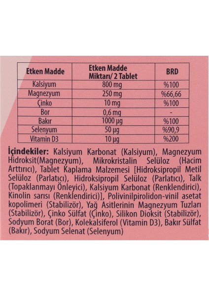 Kalsiyum + Magnezyum + Çinko - 60 Tablet & Magnezyum + B6 + D3 - 30 Tablet