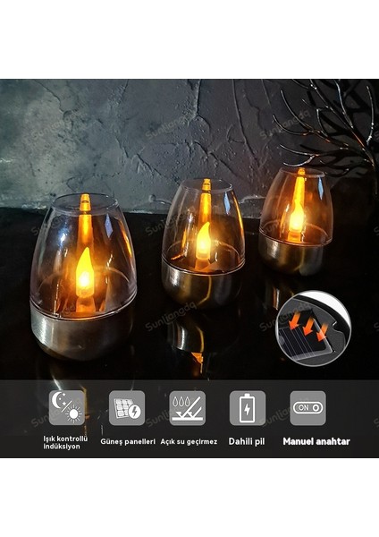 Güneş Mum Dekoratif Atmosfer Açık Gece Lambası (Yurt Dışından) indirimleri