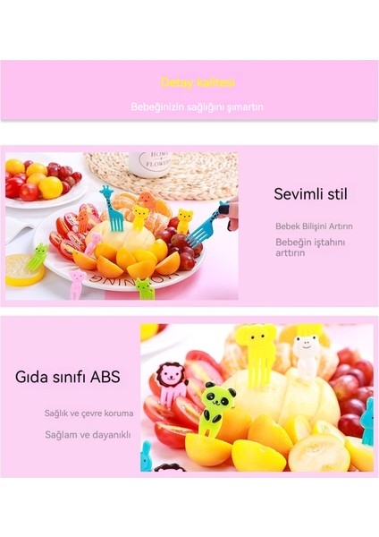 60 Hayvan Mini Bento Işareti Çocuk Karikatür Meyve Çatal Seti Yaratıcı Plastik Bento Dekorasyon Işareti (Yurt Dışından)