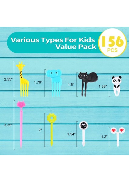 60 Hayvan Mini Bento Işareti Çocuk Karikatür Meyve Çatal Seti Yaratıcı Plastik Bento Dekorasyon Işareti (Yurt Dışından)