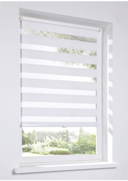 Beyaz Bambu Zebra Stor Güneşlik Perde