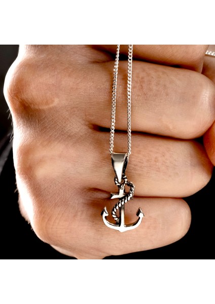 Gümüş Mini Çapa Kolye 925 Ayar Gümüş Küçük Boy Çapa Figürlü Unisex Kolye fırsatları