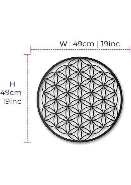 Flower Of Life Metal Duvar Tablosu modelleri