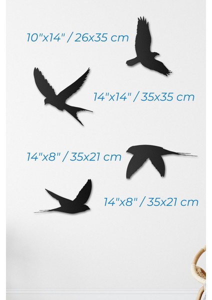 Flying Birds Metal Duvar Tablosu