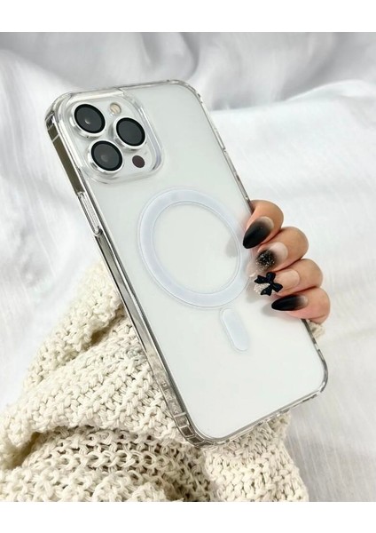 Apple iPhone 13 Promax Uyumlu Şeffaf Magsafe Kılıf
