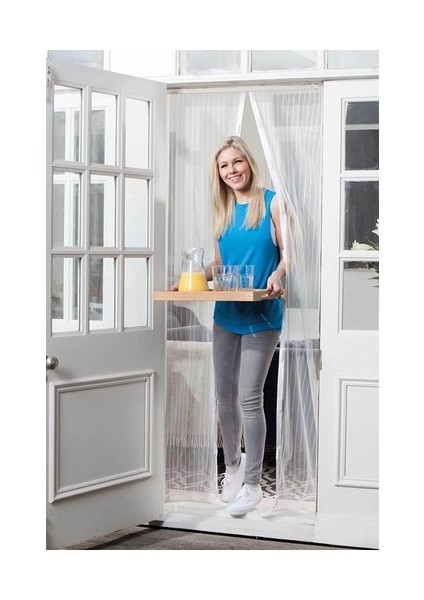 Mıknatıslı Manyetik Kapı Sinekliği Sineklik Tülü Perde (60 cm x 210 cm 2 Adet Tül)