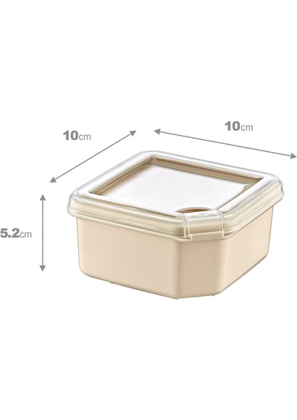 4'lü Q-Box Saklama Kabı Latte 350 ml