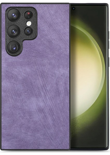 Samsung Galaxy S22 Ultra 5g Darbeye Dayanıklı Ince Retro Deri Telefon Arka Kapak (Yurt Dışından)