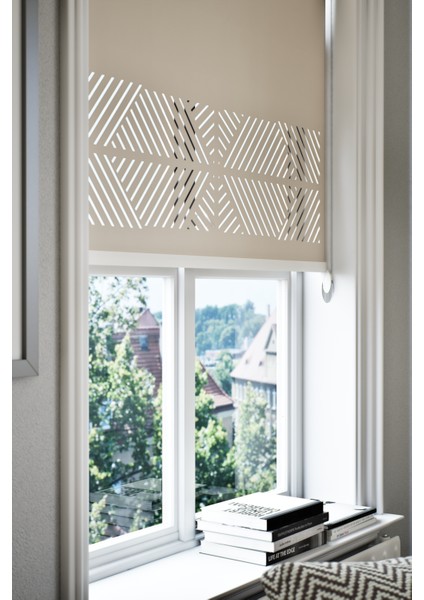 Lazer Kesim Mat Stor Perde, Lazer Kesimli Klasik Serisi, C-2003 Açık Kahverengi fiyatları