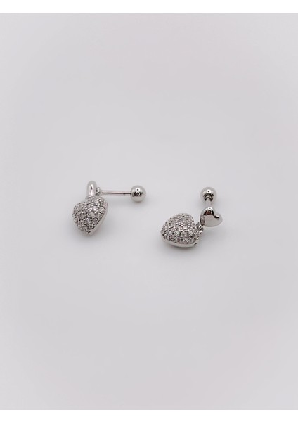 Cerrahi Çelik Piercing Sallantılı Kalp Figürlü Kıkırdak Helix Tragus Piercing (1 Adet)