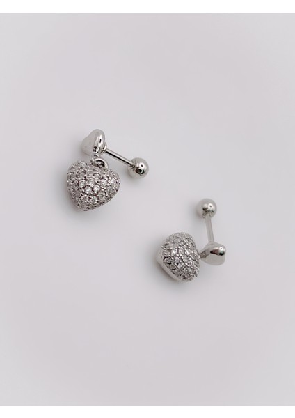 Cerrahi Çelik Piercing Sallantılı Kalp Figürlü Kıkırdak Helix Tragus Piercing (1 Adet)
