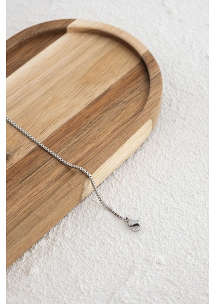 Çelik Kutu Kare Zincir Halhal Denizde Günlük Kullanıma Uygun Kararmaz Ince Box Zincir 1mm 22CM+4CM fiyatları