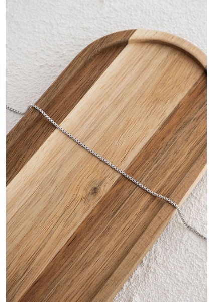 Çelik Kutu Kare Zincir Halhal Denizde Günlük Kullanıma Uygun Kararmaz Ince Box Zincir 1mm 22CM+4CM modelleri