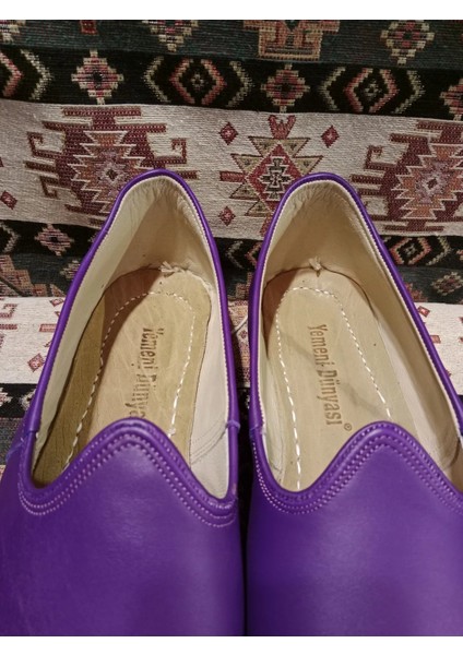 Yemeni Dünyası Deri Yemeni, Düz Model Çarık/yemeni, Deri Düz Model Yemeni, Unisex, Mor Renk 41 fırsatları