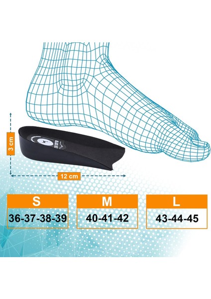 Lengthening Technology 3 cm Extender Siyah Boy Uzatıcı Tabanlık Gizli Topuk Yükselten