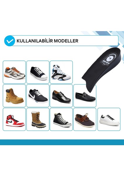 Lengthening Technology 3 cm Extender Siyah Boy Uzatıcı Tabanlık Gizli Topuk Yükselten