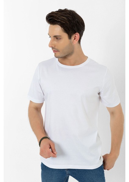 Yuvarlak Yaka Beyaz Relax Organik Pamuk T-Shirt fiyatları