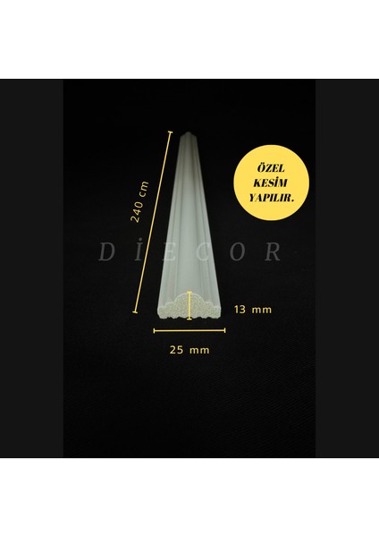 Dekoratif Boyanabilir 1 Adet 2,5 cm Polistren Duvar Çıtası