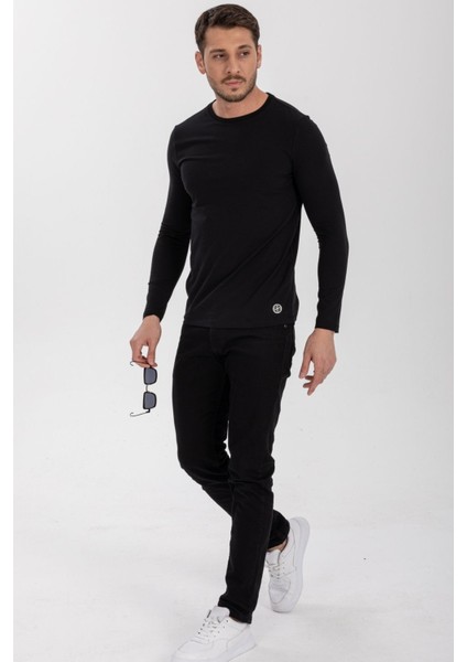 Slong Yuvarlak Yaka Uzun Kollu Slim Fit Basıc