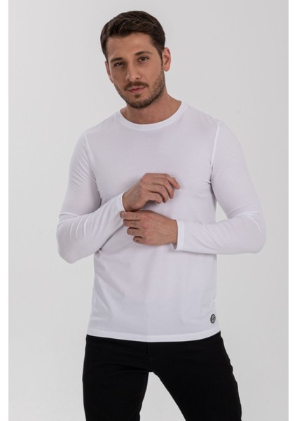 Slong Yuvarlak Yaka Uzun Kollu Slim Fit Basıc