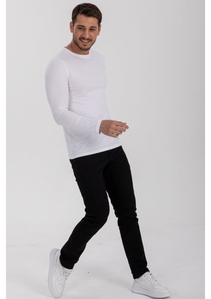 Slong Yuvarlak Yaka Uzun Kollu Slim Fit Basıc modelleri