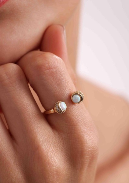 14 Ayar Altın Opal Glow Yüzük modelleri