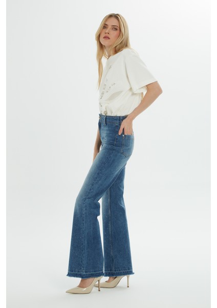 Jagronlu Mavi Mom Jean Pantolon modelleri