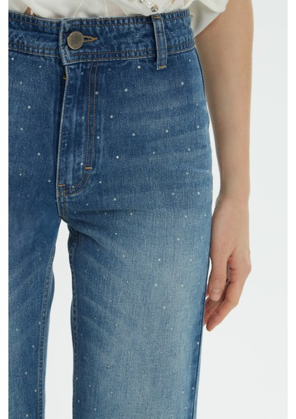 Jagronlu Mavi Mom Jean Pantolon indirimleri