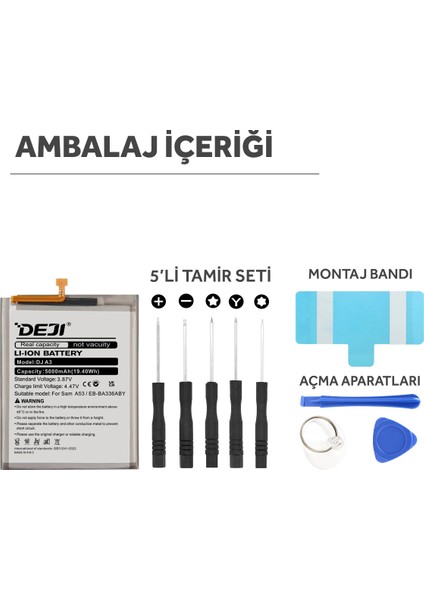 Samsung Galaxy A53 Uyumlu Mucize Batarya EB-BA336ABY fırsatları