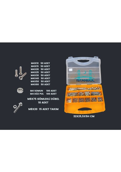 - Civata,vida,dübel Set + Takım Çantası Büyük Boy