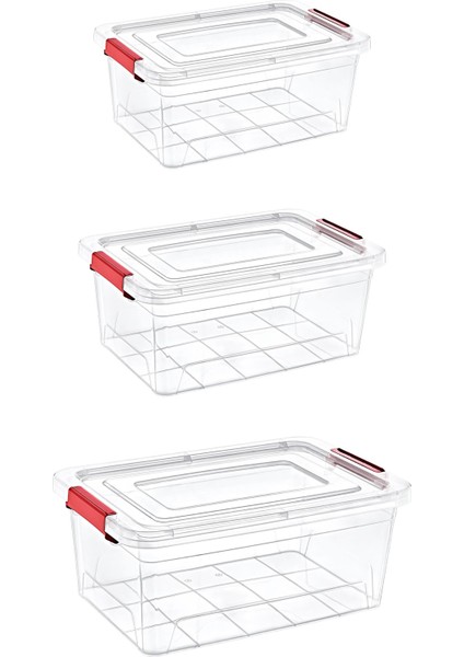 3'lü Set Smart Box Saklama Kabı 1-2-3 Lt