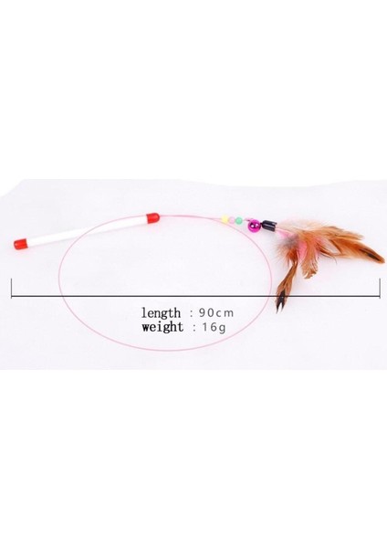 90 cm Çok Renkli Çıngıraklı Tüylü Evcil Hayvan Kedi Oyuncağı Olta Kedi Oltası fırsatları