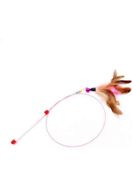 90 cm Çok Renkli Çıngıraklı Tüylü Evcil Hayvan Kedi Oyuncağı Olta Kedi Oltası indirimleri