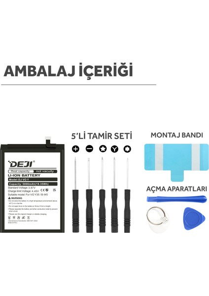 Vivo Y35 Uyumlu Mucize Batarya B-W0 fırsatları