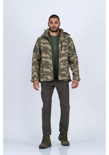 Combat Tactical Outdoor Kamuflaj Mont Su Rüzgar Geçirmez Erkek Softtjell Mont - 305